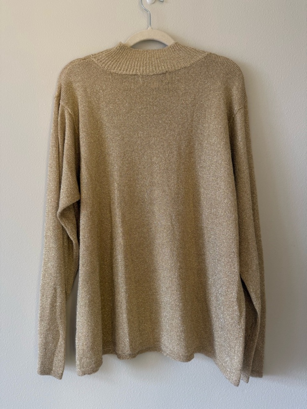 Vintage Westbound Lightweight Gold Metallic Knit Sweater Large